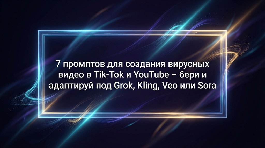 7 промптов для создания вирусных видео в Tik‑Tok и YouTube — бери и адаптируй под Grok, Kling, Veo или Sora - 1